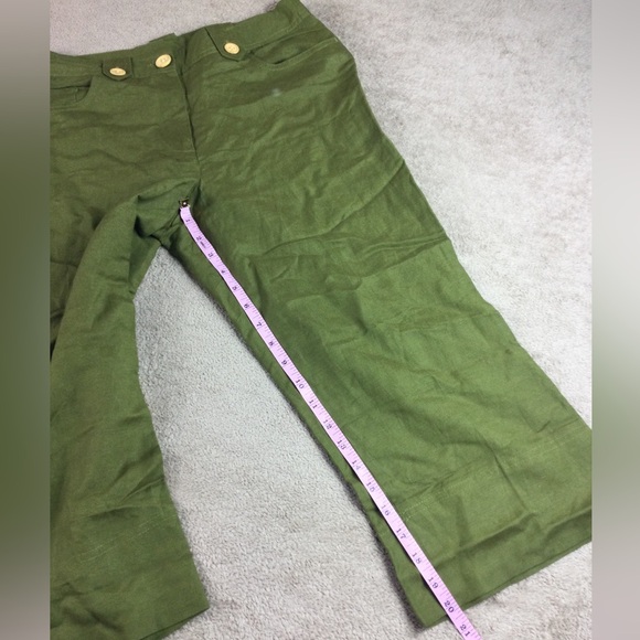 Larry Levine linen blend capri pants size 4 green - Picture 4 of 10